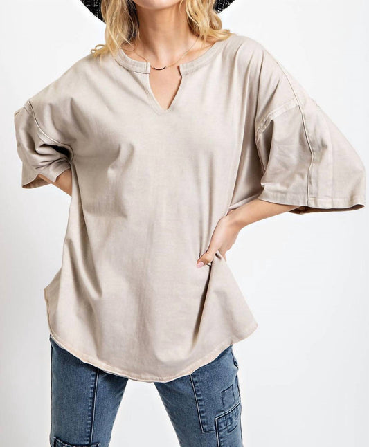 Easel - Washed Cotton Jersey Oversized Top