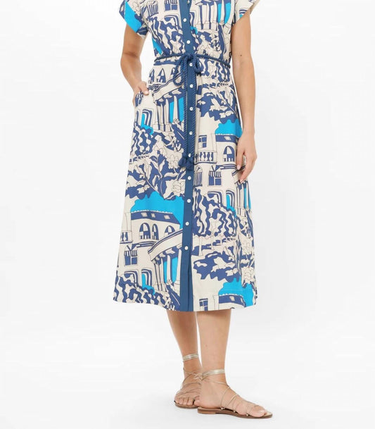 Oliphant - Cap Sleeve Shirt Midi Dress