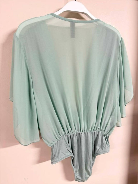 Venti6 - Women's Crossover Draped Bodysuit