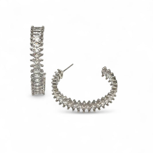 Jagged Halo Jewelry - Diamond Eyes Hoops