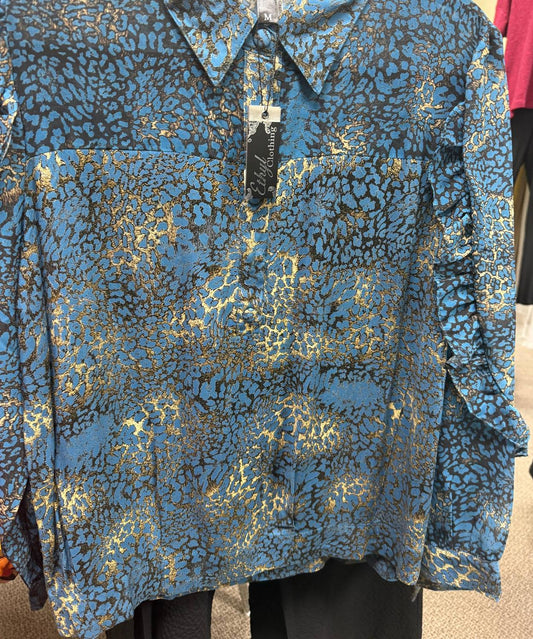 Ethyl - Retro Sheer Elegance Blouse