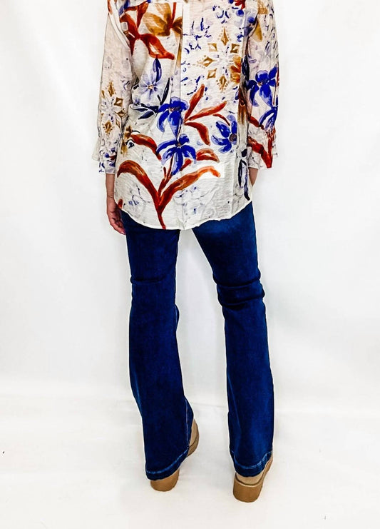 Multiples - Floral V-neck Top