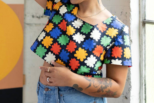 Ersa Fibers - Abstract Floral Crop Top