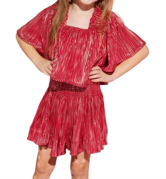 Queen Of Sparkles - Kids Pleat Flutter Top