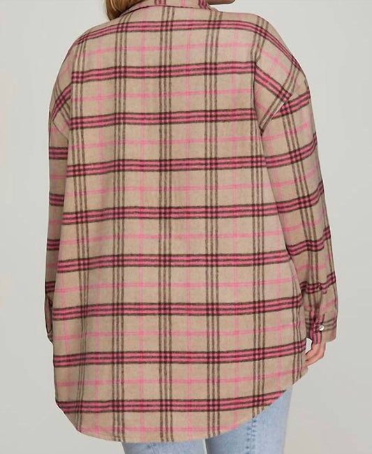 She + Sky - Plaid Print Oversized Shacket