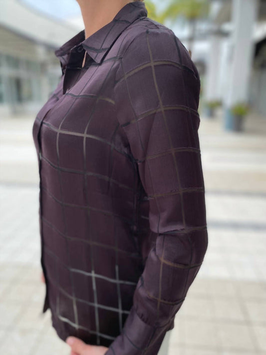 Ecru - Bacall Satin Burnout Shirt