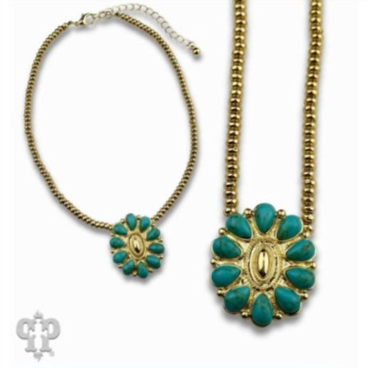 Pink Panache - Women's Concho Choker Necklace