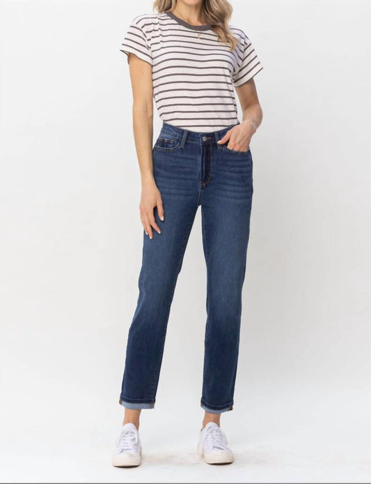 Judy Blue - High Waist Cool Cuffed Boyfriend Jeans
