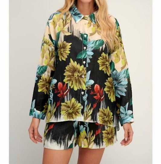 Pearl And Caviar - Mona Floral Linen Shirt