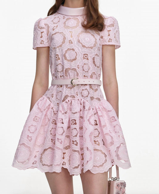 Self-Portrait - Floral Lace Mini Dress