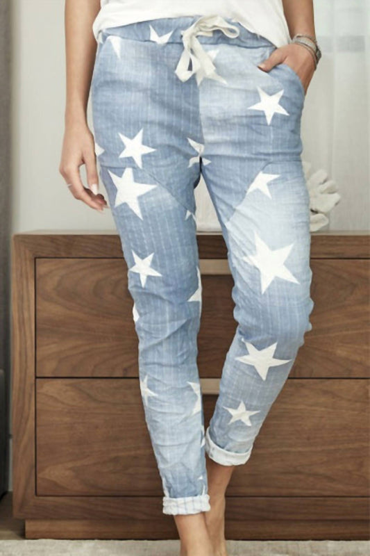 Venti6 - Skye All Over Star Strip Crinkle Jogger