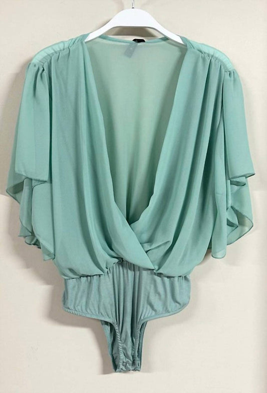 Venti6 - Women's Crossover Draped Bodysuit