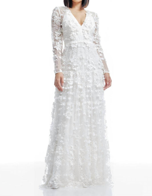 Dress The Population - Angelina 3d Floral Gown