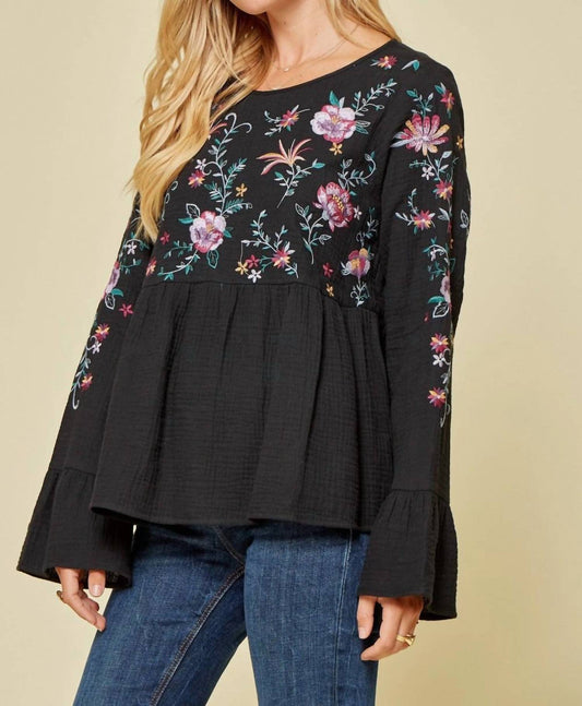Andree By Unit - Embroidered Babydoll Top