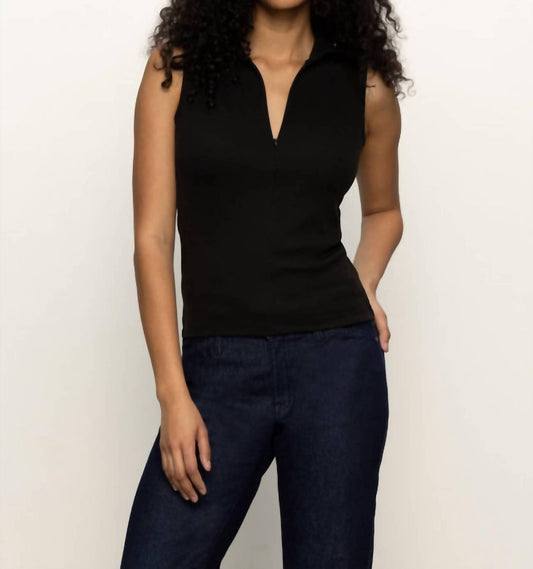 Sanctuary - Sleeveless Zip Mock Top