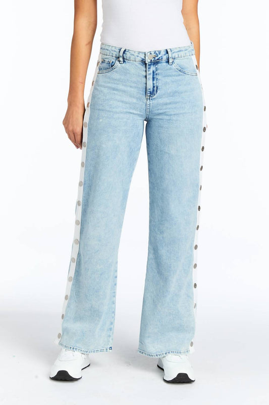 Tractr - Snap Me Up Wide Leg Pants