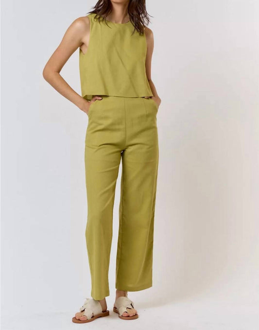 Lalavon - Somewhere Sunny Linen Jumpsuit