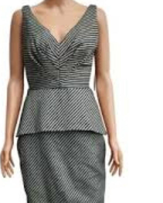 Eva Franco - Pinstripe Peplum Waist Dress