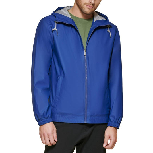 Club Room - Rubberized Rain Hoodie/windbreaker Jacket