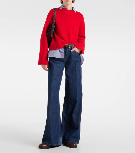 Re/Done - Women's Mid Rise Palazzo Wide-leg Jeans