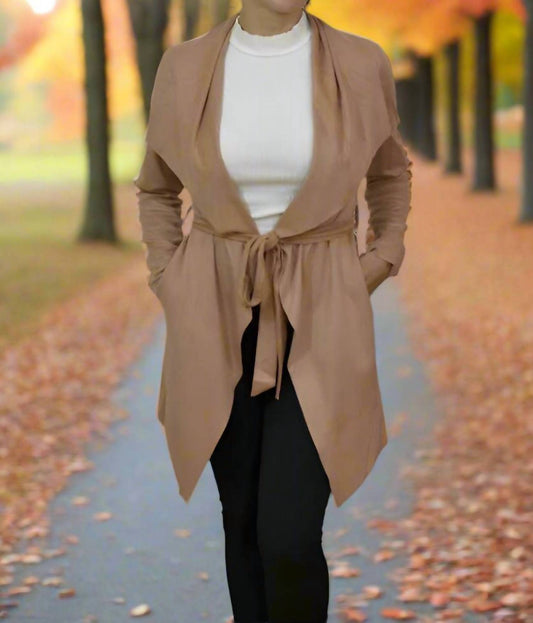 Hyfve - Belted Suede Wrap Jacket