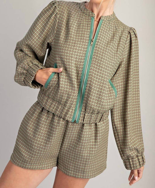 Glam - Jacquard Jacket & Shorts Set
