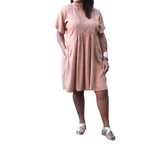 On The Plus Side - Side Sonora Short Sleeve Dress - Plus Size