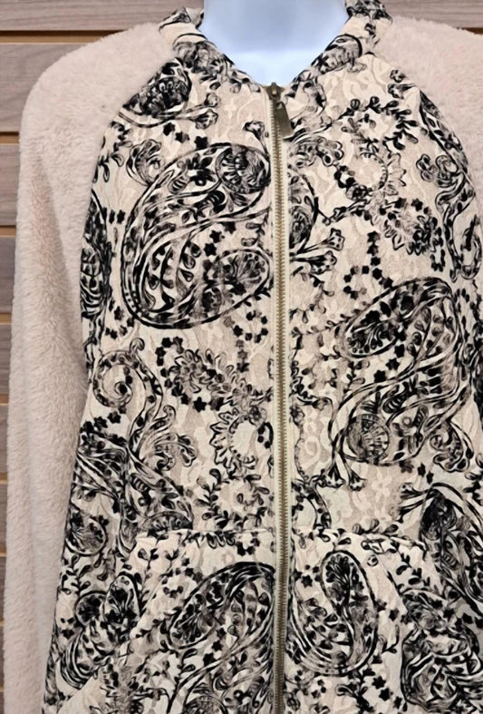 Entro - Women's Zip Jacket Lace Paisley Front Pockets