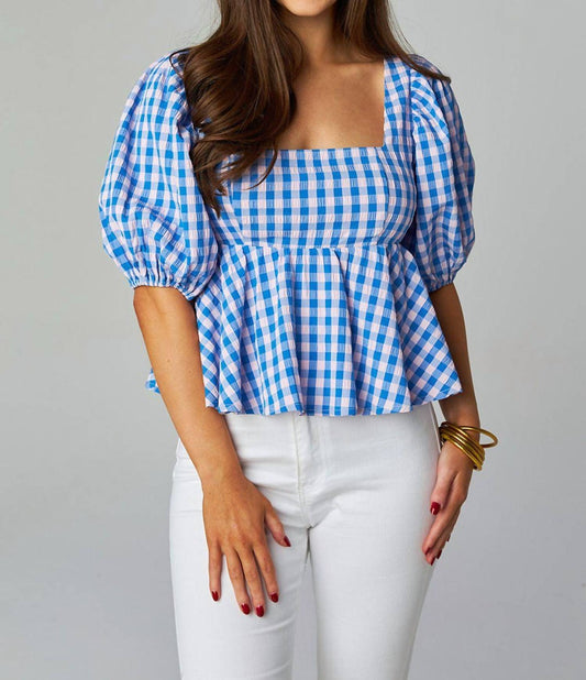 Buddylove - Alana Puff Sleeve Peplum Top