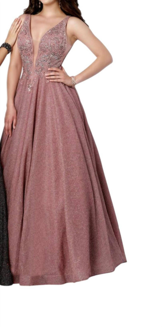 Karishma Creations - Glittery Deep Neck Gown