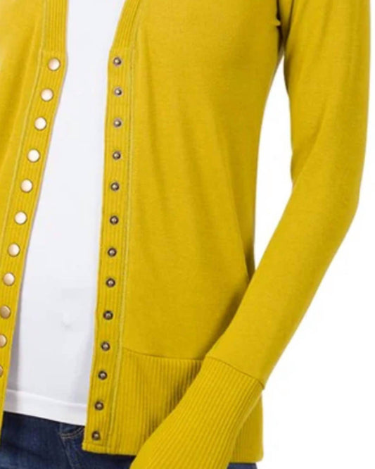 Zenana - Snap Full Sleeve Cardigan