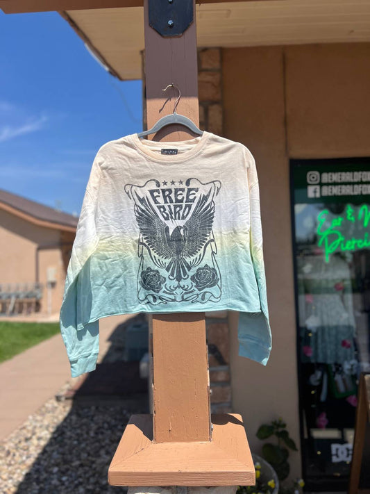 Zutter - Women's Free Bird Long Sleeve Crop T-shirt