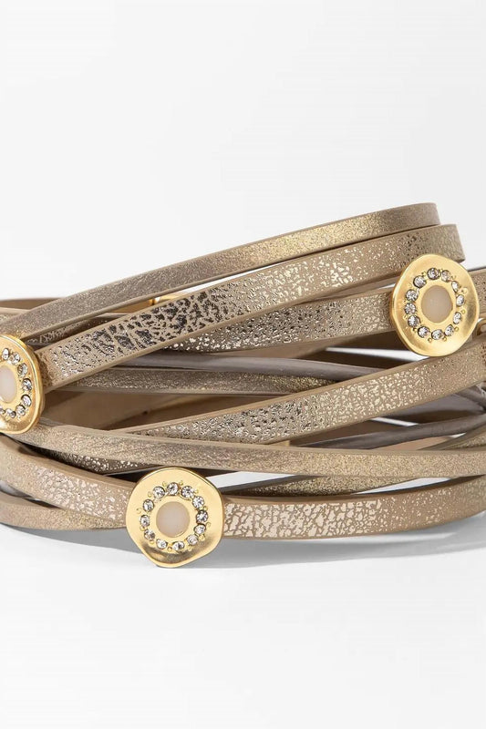 Saachi - Women's Little Rock Multi Strand Leather Bracelet