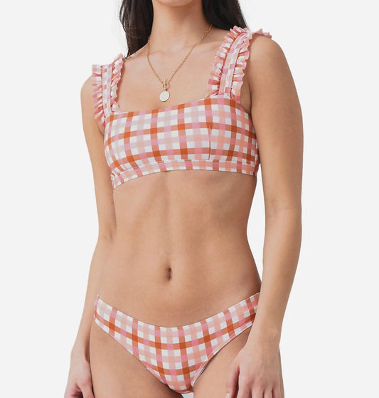 Ephemera - Women's Gingham Ruffle Bikini Top