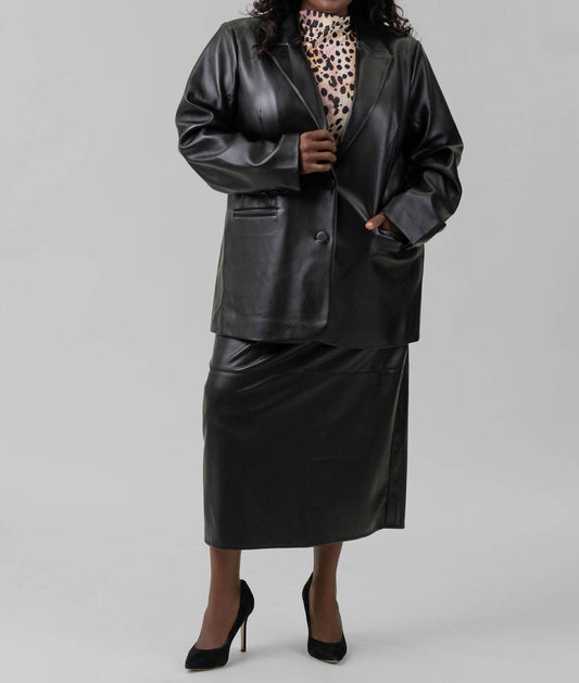 Good American - Better Than Leather Long Sleeve Blazer - Plus