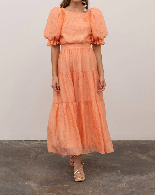 Moon River - Molly Puff Sleeve Midi Dress