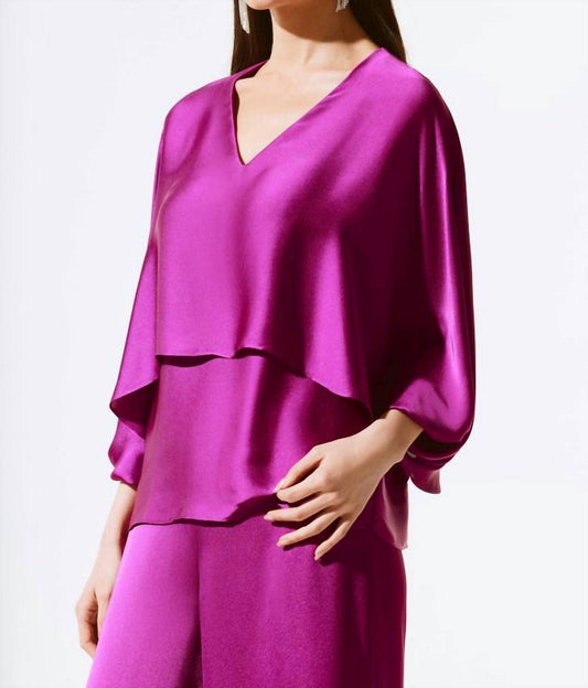 Joseph Ribkoff - Satin V-neck Layered Top