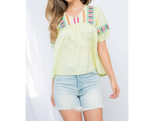 Thml - Short Sleeve Embroidered Top