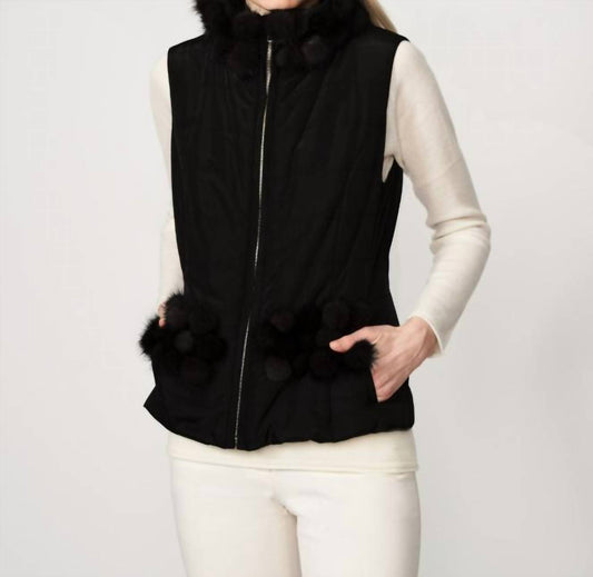 Diomi - poly with mink collar vest