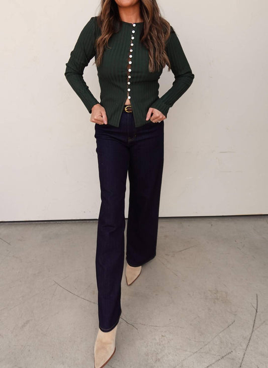 Raisonnel - Ribbed Knit Button-front Top