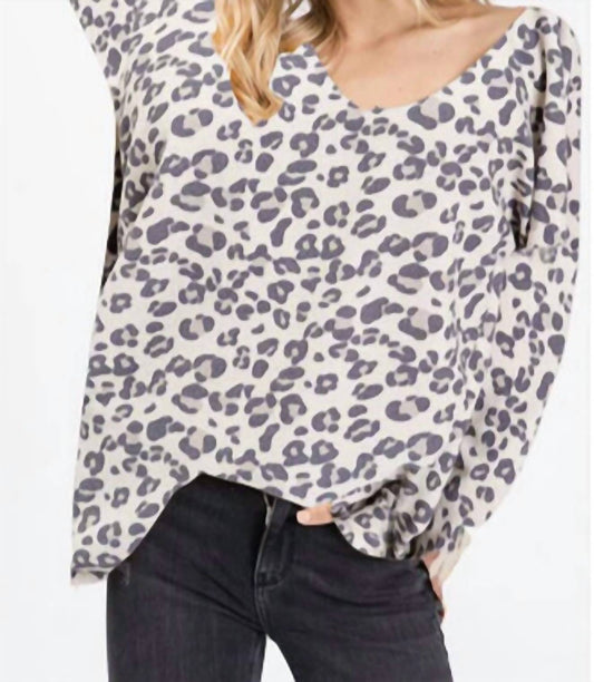 Bibi - LEOPARD PRINT KNIT TOP