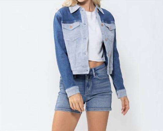 Judy Blue - Two Toned Color Denim Jacket