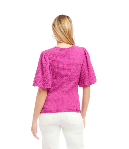 Karen Kane - Puff Sleeve Textured Top