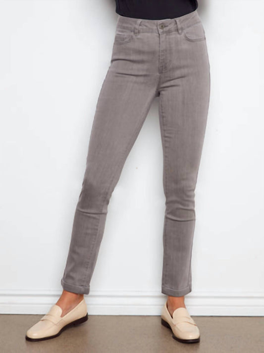 Charlie B - Cuffed Hem Twill Slim Jeans