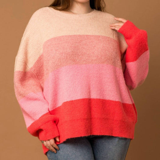 Gilli - Striped Knit Sweater - Plus