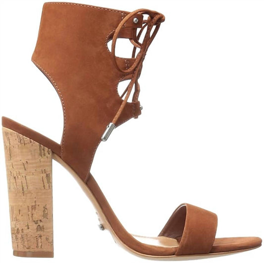 Schutz - Women Cruz Gladiator Lace Up Suede Sandals with Cork Block Heel