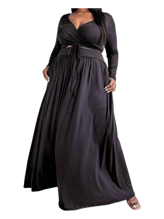 Curve Market - Two Piece Maxi Skirt Set - PLUS