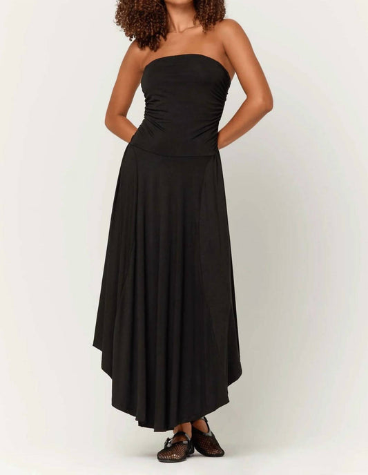 Project Social T - Goddess Strapless Shirred Maxi Dress