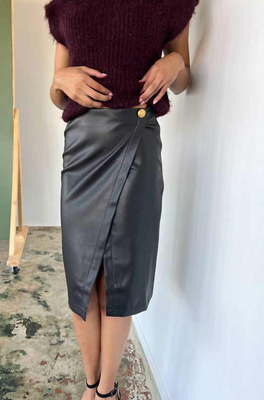 Lola & Sophie - Lenny Vegan Leather Pencil Skirt