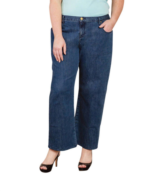 On The Plus Side - Plus Size Five Pocket Wide Leg Jeans